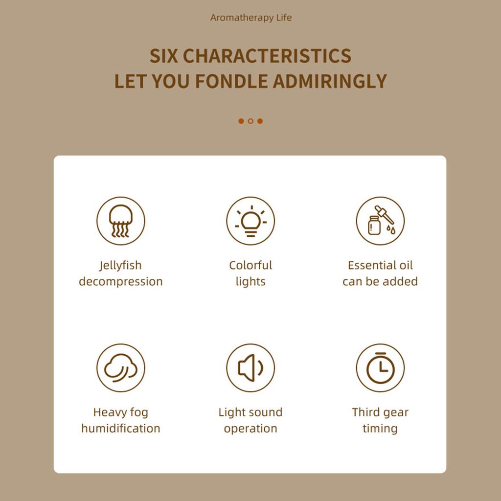 280ml Rotating Jellyfish Aroma Diffuser with Timer Jellyfish Air Humidifier Essential Oil Diffuser for Home Bedroom Spa Office