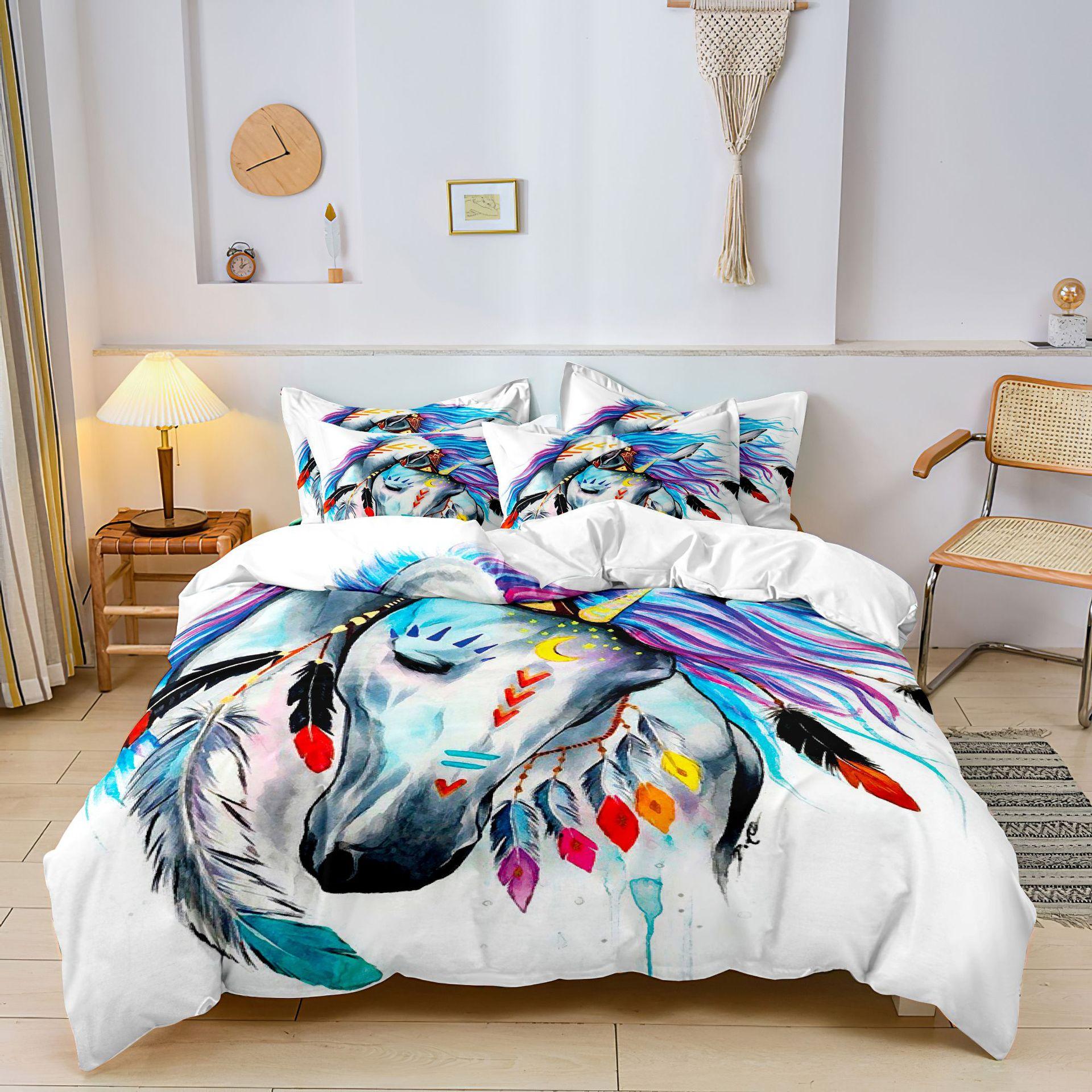 

Модная технология печати, 3D цифровая печать, постельное белье, пододеяльники, наволочки, комплекты из трех предметов quilt cover 90 * 190 pillowcase 50 * 75 * 1