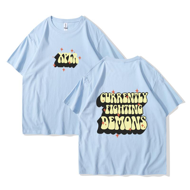2024 New Sam and Colby XPLR Fighting Demons Merch Cotton T-Shirt Men and Woman Short Sleeve Funny T Shirt Unisex Harajuku Tops
