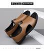 New Summer Sandals Handmade Men's Breathable Loafers Outdoor Male Hollow Shoes Open-toe Antiskid Beach Sandals Sandaly