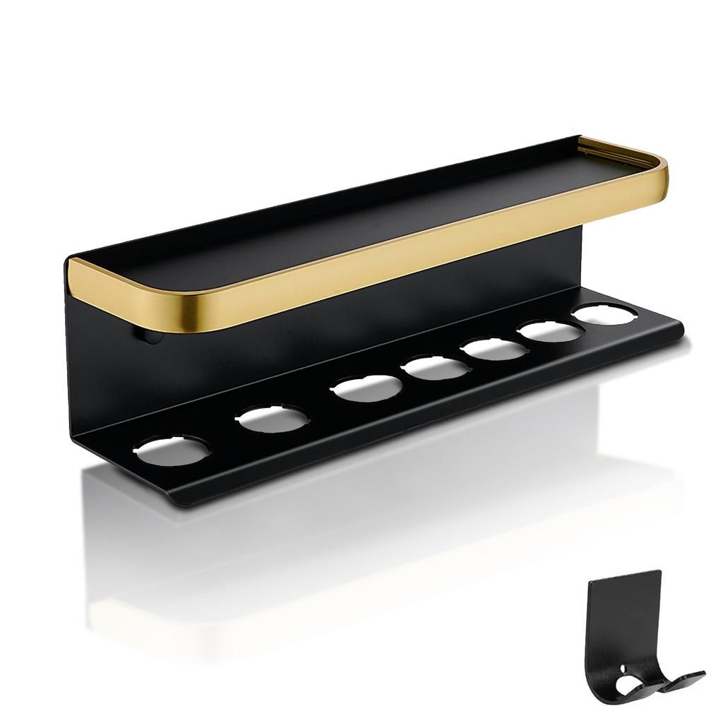 Curling Iron Storage Racks Aluminum Curling Iron Set Display Stand Shelf Multifunction Hair Dryer Curling Wand Storage Holders