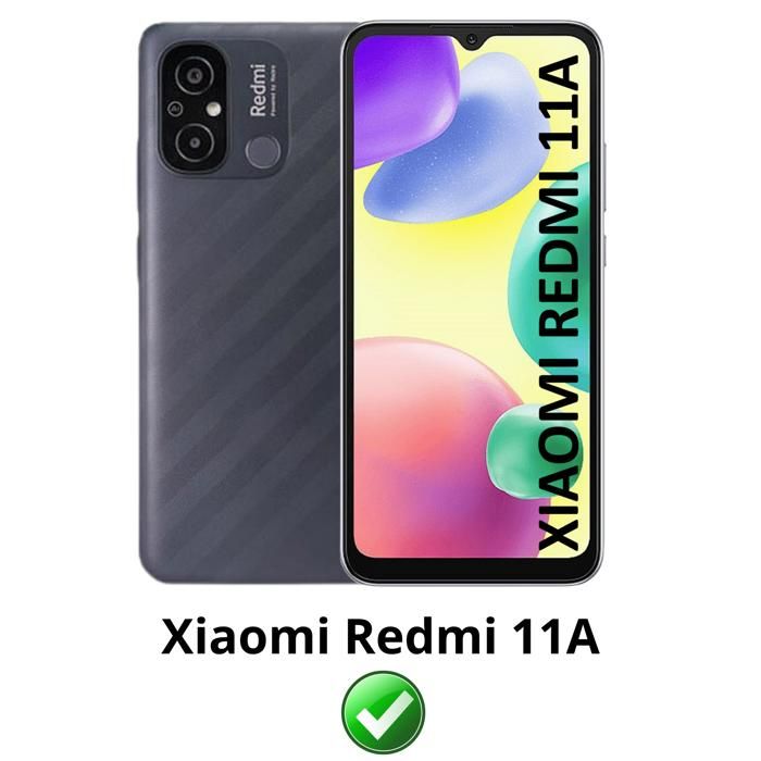 Coque et tour de cou pour Xiaomi REDMI 11A / REDMI 12C - TPU Souple Transparent Cordon Noir réglable Phonillico®