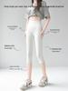 High-Waisted Petite Women's Yoga Pants - Seven/Eight-Point, Summer Thin, Tight-Fitting Shark Style for Spring & Autumn, Suitable for Outdoor Wear