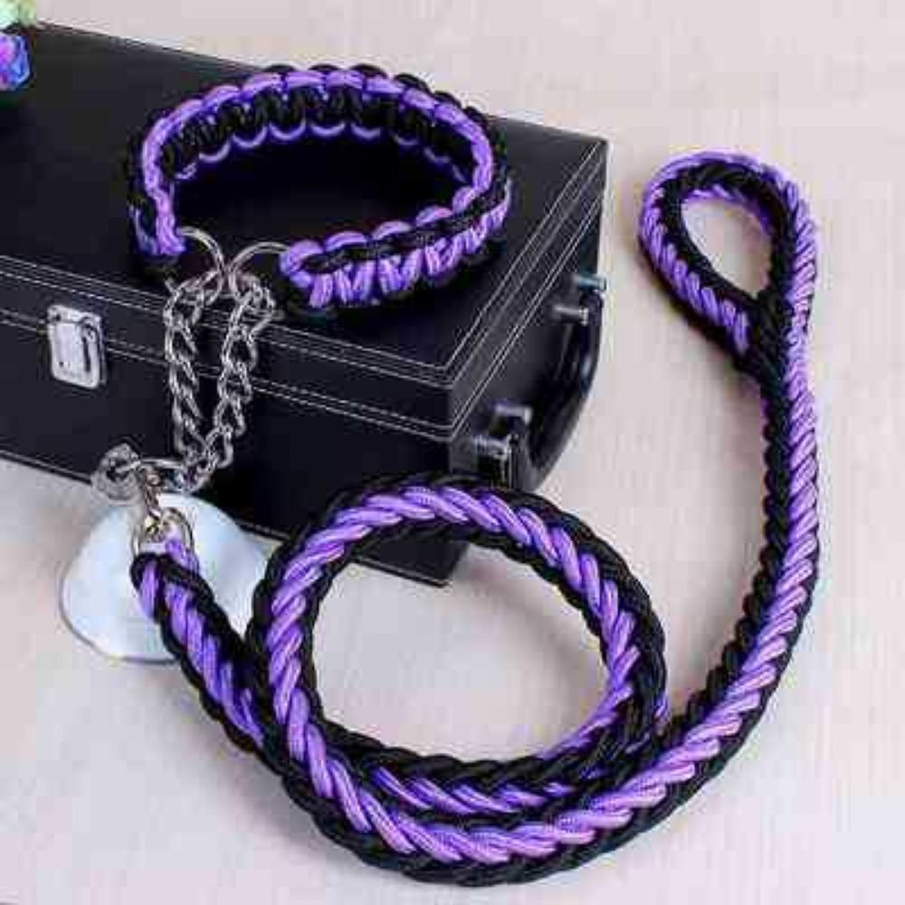 Nylon Eight-strand Braided P-rope Large Dog Dog Chain Pet Collar Leash Small Medium and Large Dog Walking Leash