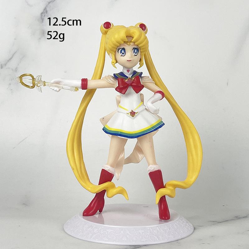 Sailor Moon Anime Character Roles Tsukino Usagi Chibiusa Action Figures Collection Model Toys Car Decoration Ornament Gifts