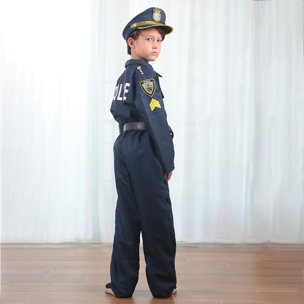 Policeman Cosplay Costume For Kids Halloween Performance Role Play Clothing For Thanksgiving Easter XS（old）