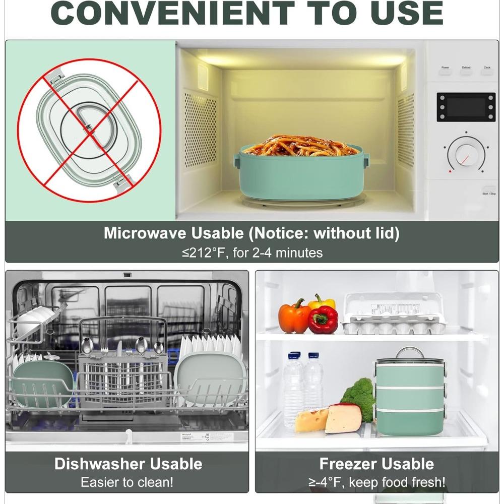 Multi Layer Lunch Box Large Capacity Portable Lunch Container for Office Workers and Students Microwave Safe Meal Container