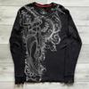 Moda Gotik Uzun Kollu Tişört Moda Yuvarlak Yaka Oversize Tişört Erkek Avrupa ve Amerika Baskılı Günlük Üstler Kadın Sokak Giyimi