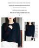 Women's 2025 Autumn Long Sleeve Fine Knit Crew Neck Crochet Puppy T-Shirt Pullover Sweater