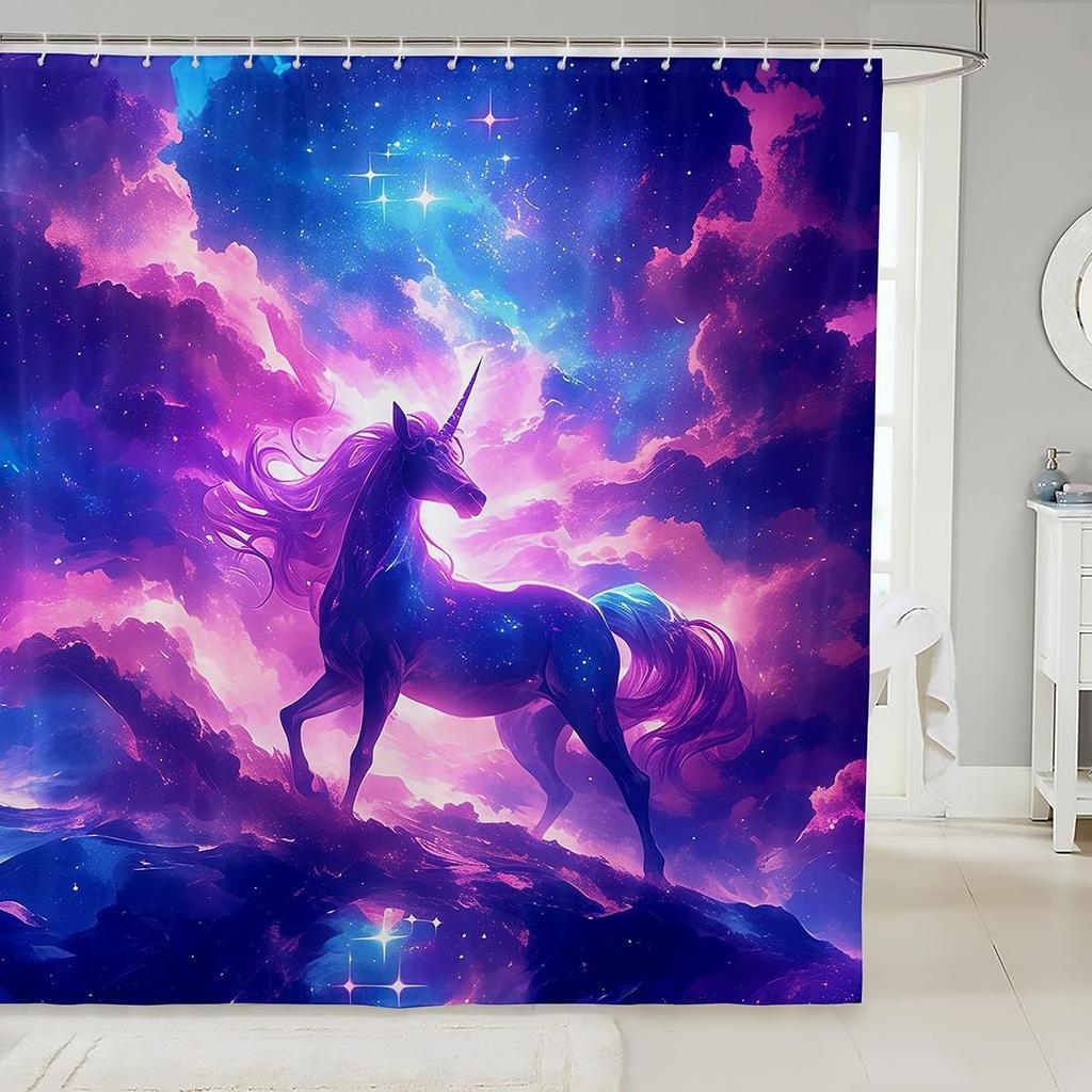 Funny Swimming Dog Fabric Shower Curtain Cute Pet Shower Curtain for Kids Ocean Theme Bathroom Waterproof Accessories with