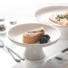 Round High Foot Fruit Tray Ceramic Snacks Dessert Plate Home Solid Color Tableware Bread Cake Display Plates Kitchen Accessories