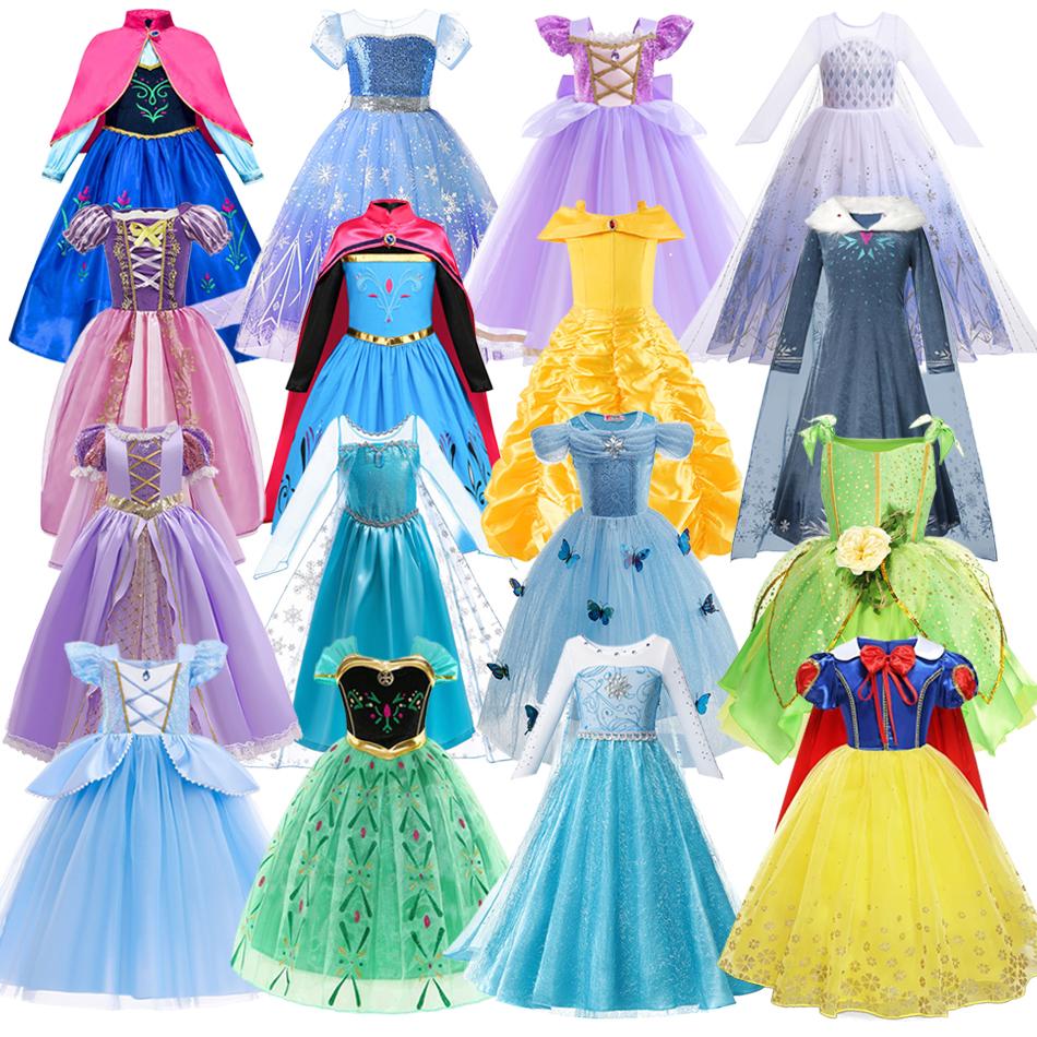 Costume da Principessa Cosplay per Bambina Regina delle Nevi Vestito Halloween Carnevale Vestiti Carini Cosplay Abbigliamento per Feste Serale per 2-10 Anni