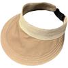 New Summer For Women'S Large Brim Empty Top Straw Hat Outdoor Foldable Uv Protection Sunshade Hats Fashion Vacation Beach Cap
