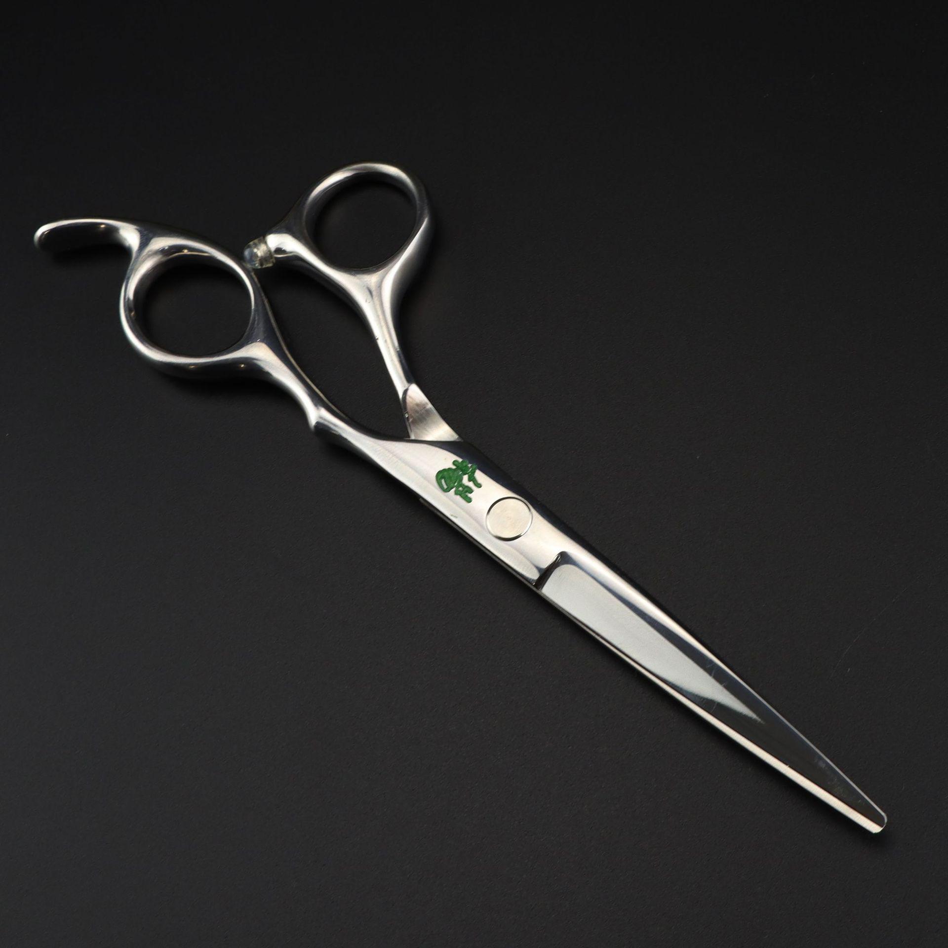 6.0 Inch Yang Jian Hairdressing Scissors - Straight & Thinning Shears with Barber Handle for Bangs