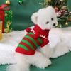 Ubranka dla zwierząt Pies Kot Sweter Świąteczny Jesień i Zima Ciepły i Wygodny Kolorowy Sweter Dzianinowy Czerwono-Zielone Paski