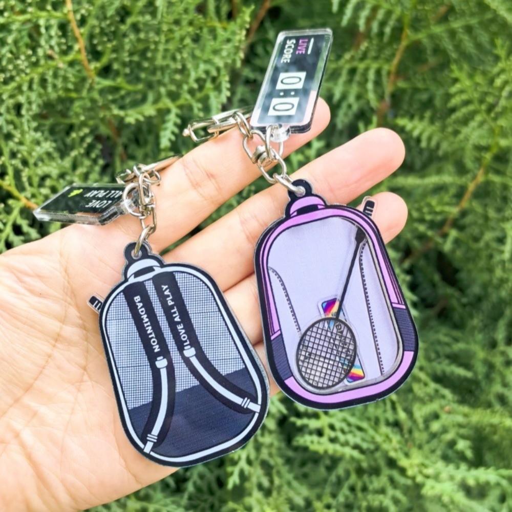 

New Acrylic Cute Badminton Keychain Badminton-themed Rocking Badminton Backpack Charm Bags Accessories Badminton Pendant розовый