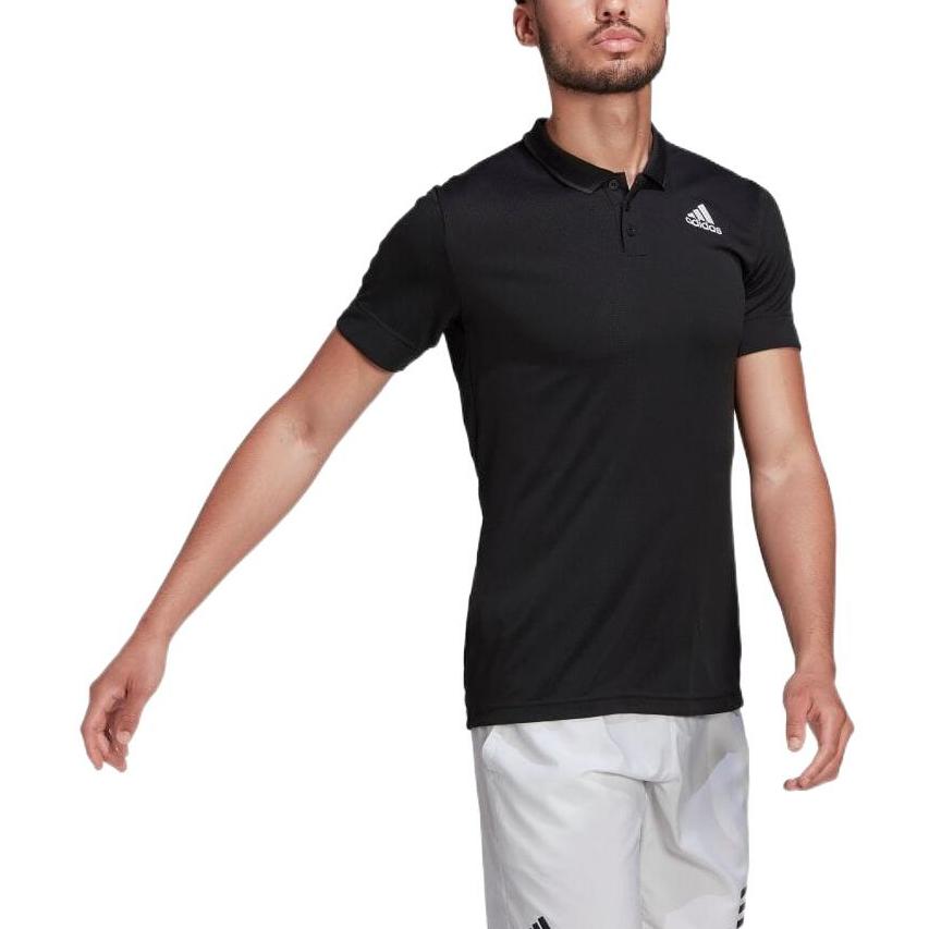 Adidas Polo Shirts Men's Black Polo Collar Moderate Straight Fit HB9134-