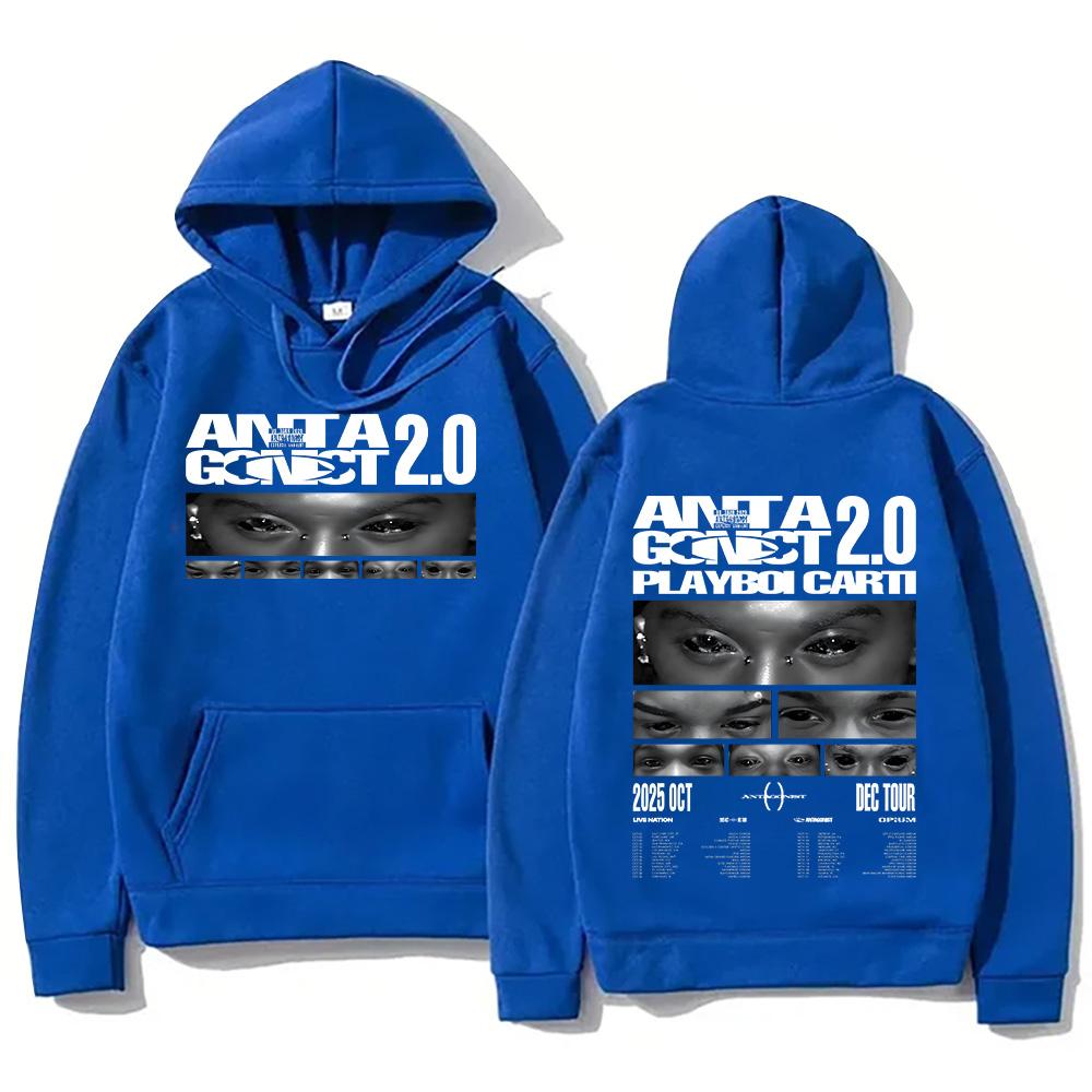 Rapper Hoodies Playboi Carti Antagonist Tour Sweatshirts Men Women Hip Hop Streetwear Male Pullovers Y2K