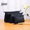 Travel Accessory Pouch Set 3Pcs/Set Makeup Bags Waterproof Faux Leather Cosmetic Bag Portable Geometric Toiletry Bags for Skincare Brushes