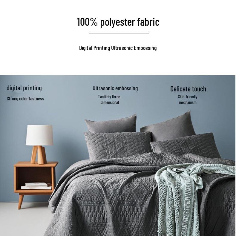 Revised Product Name: "Reversible Cotton-Filled Embossed Quilted Bedspread 3-Piece Set"
