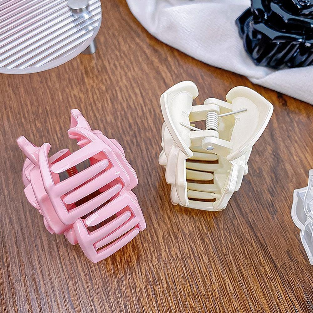 Korean Style Flower Hair Clip Transparent Acrylic Hair Claw Cute Retro Rose Hair Claw  Decoration