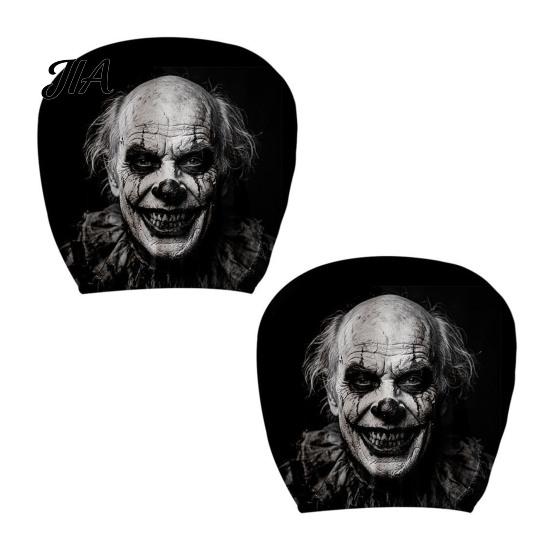 Anti-fouling Car Seat Protectors 2Pcs Ghost Face Headrest Covers, Halloween Horror Decorations, Easy Installation Sleeves Universal Fit Washable