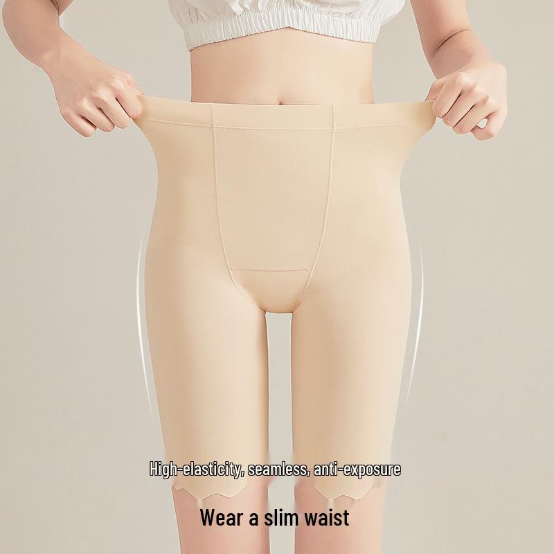 Summer Ice Silk Safety Leggings: Lightweight, Gusseted, No Underwear Needed, Stretchy & Anti-Exposure