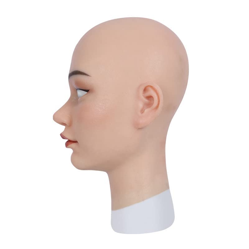 Silicone Female Mask for Crossdress Cosplay, Asian Style, Natural Skin Tone, Realistic Look