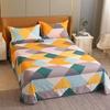 Vintage Geometric Pattern Bed Sheet Set 100% Cotton Luxury Classic Bedspread with 2 Pillowcases Queen King Size Bedding Set