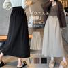 Corduroy Long Plus Elastic Solid Perfect for Everyday Winter [MzcoYmm] Women's Skirt, High-Waisted, Flared, Sizes, Waist, Color, Slimming, Commuting,
