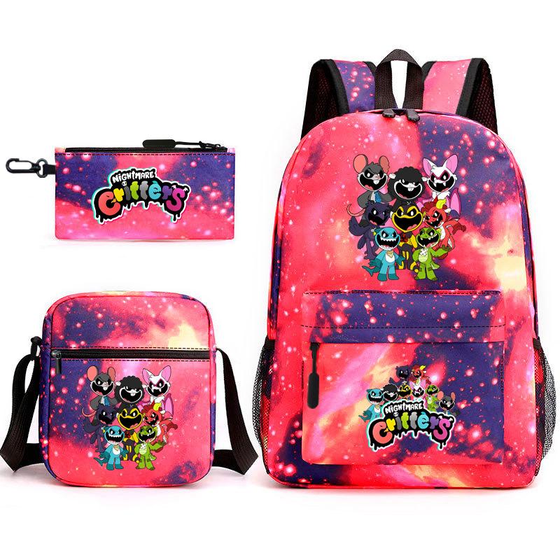 Poppy's Game Time Starry Sky Elementary School Bag Nightmare Animal Large Capacity Backpack Three-piece Set