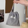 Cosmetic Bag Portable Corduroy Makeup Storage Bag Drawstring Design Jewelry Storage Pouch for Home Travel