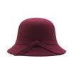 milliner winter new British retro flat top hat European and American autumn and winter women's woolen bow top hat