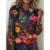 Maglione Largo da Donna 2026 Primavera, Estate, Autunno e Inverno Nuovo Design Stampato Top T-shirt a Manica Lunga Girocollo Taglia Larga
