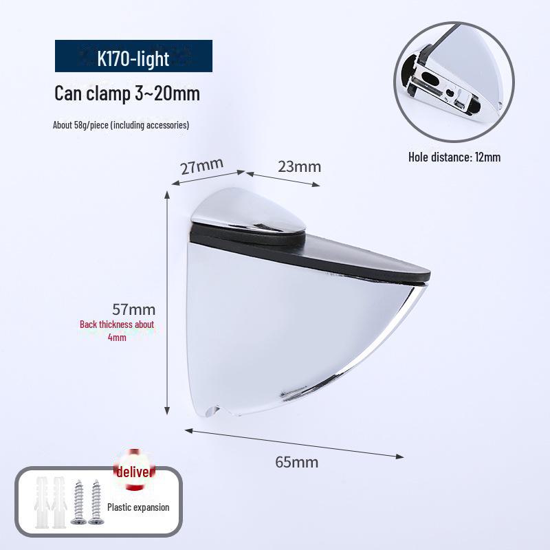 F-shaped Duckbill Glass Clamp for Bathroom/Kitchen 