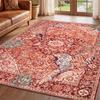 Living Room Carpet Non-slip Machine Washable Soft Comfortable Faux Cashmere Washed Floor Mat Retro Bohemian Tiger Pattern Rug