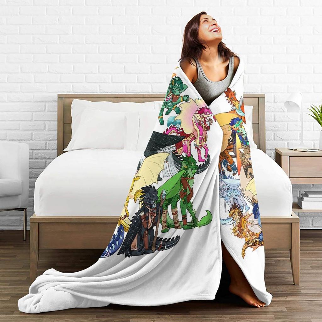 Wing Of Fire All Dragon Blankets Soft Warm Flannel Throw Blanket Bedspread for Bed Living room Picnic Travel Home Couch
