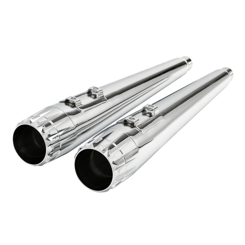 Motorcycle 4" Megaphone Tappered Slip On Dual Exhaust For Harley Road King Glide 1995-2016