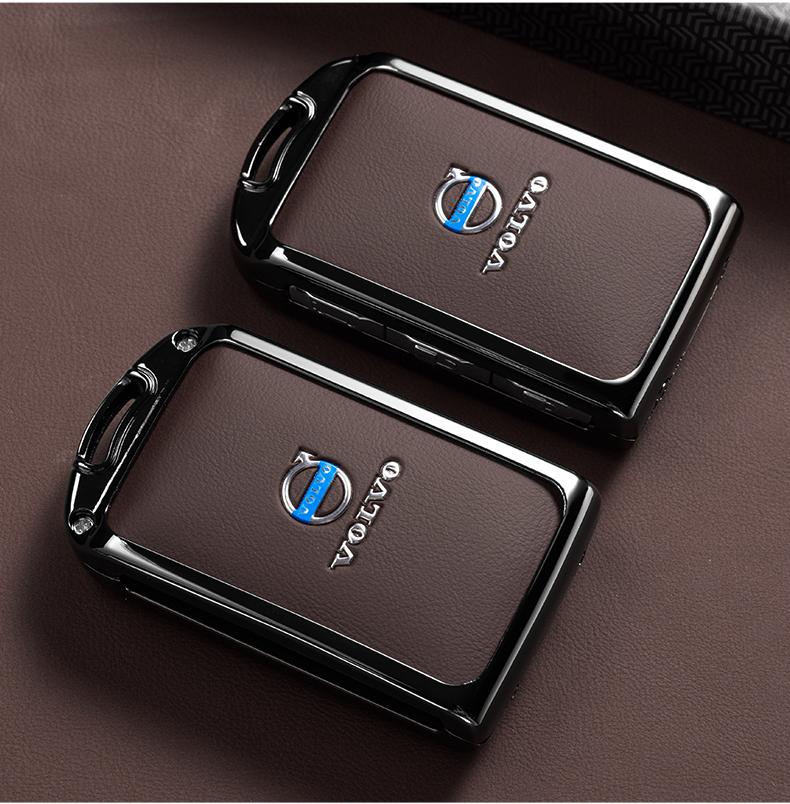 Zinc Alloy Leather Car Remote Control Smart Key Case Protective Cover for Volvo XC60 XC40 XC90 S90 V60 S60 V90 C40 Polestar 1 Po Ars123