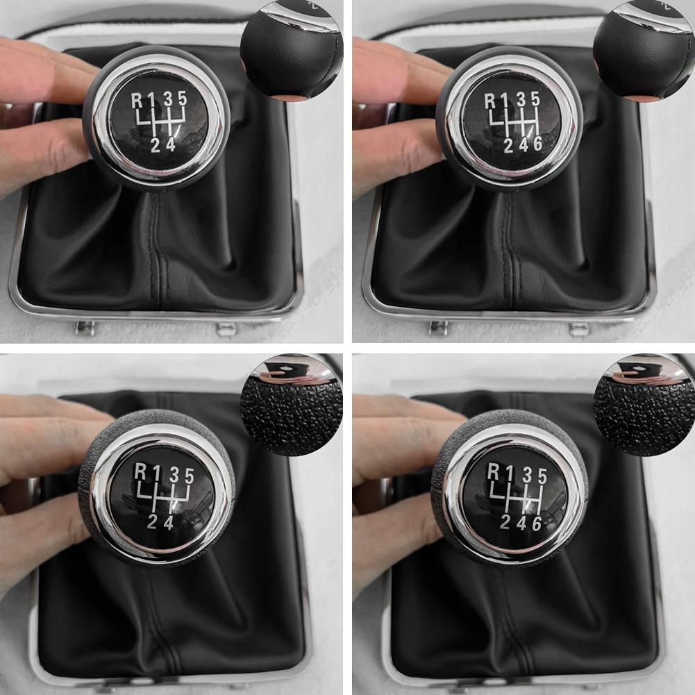 For VW Passat B6 2005-2010 Car Gear Shift Knob Lever With PU Leather Boot Cover Collar Case 5/6 Speed Car Stying Accessories
