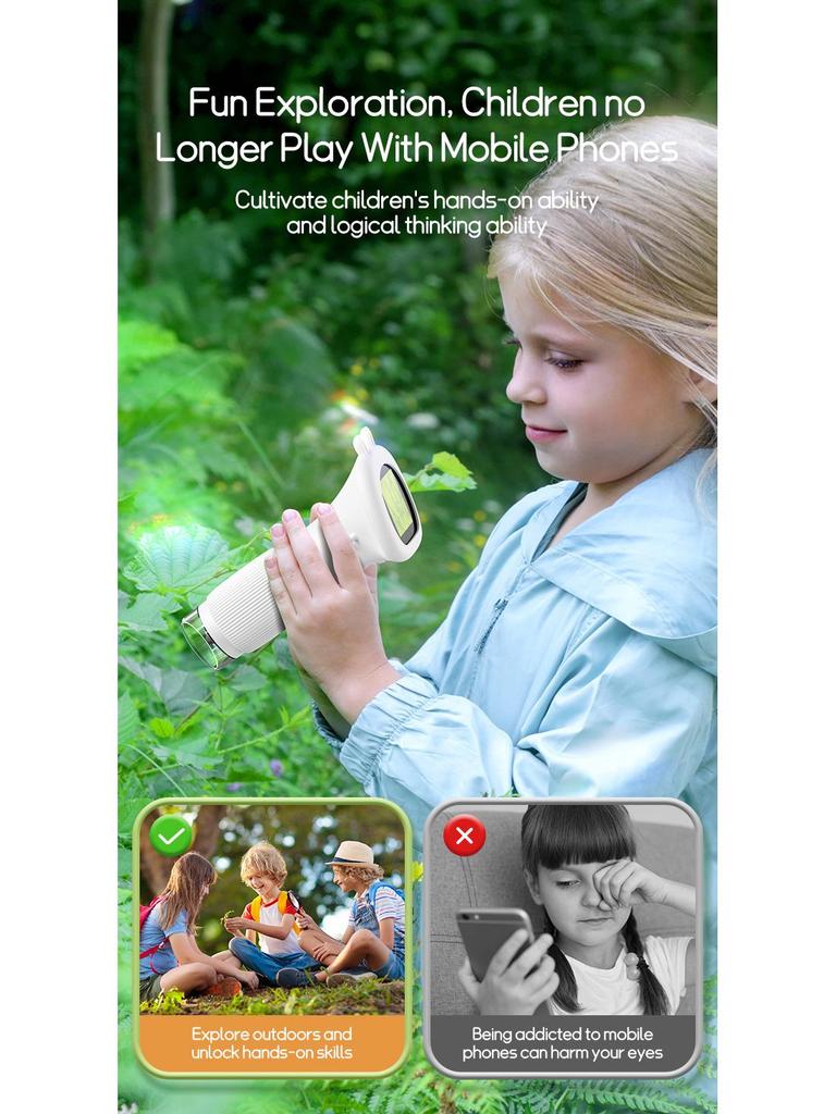 372 Portable Handheld Microscope Magnifier for Kids - Mini Science Experiment Toy