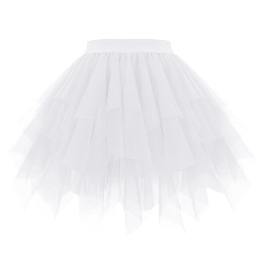 Women's Fluffy Mesh Ruffle Skirt - Short Princess Style