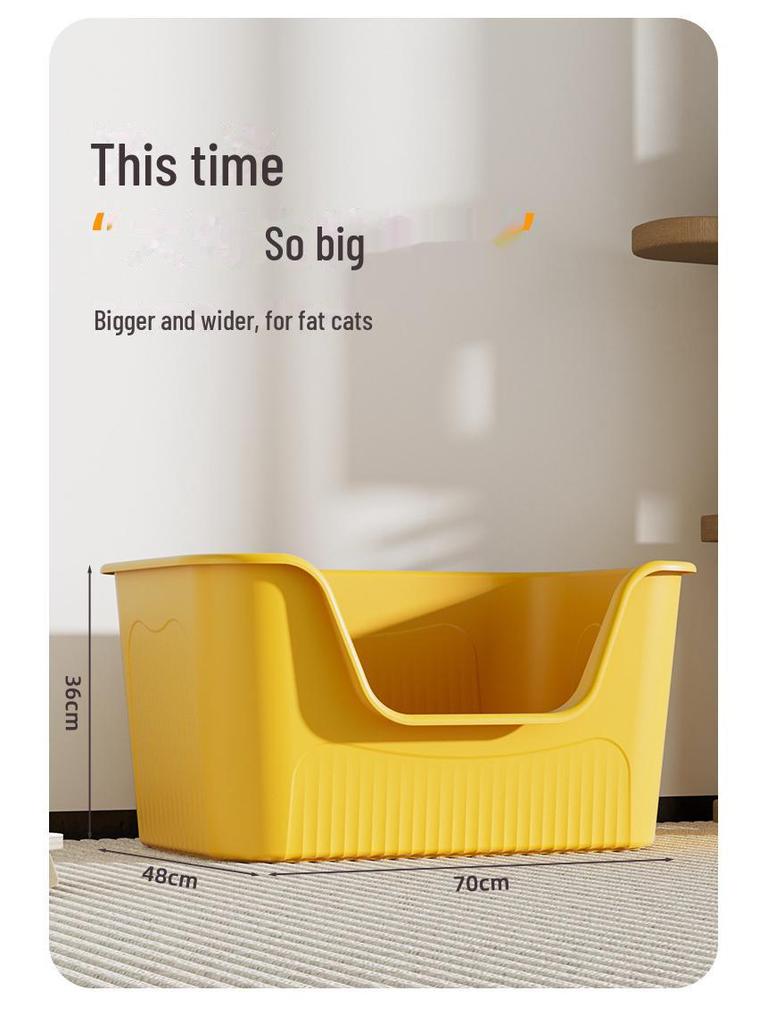 Oversized Splash-Proof Semi-Enclosed Cat Litter Box