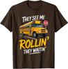 Schoolbuschauffeur Ze Zien Rollen Wachten Grappig T-shirt