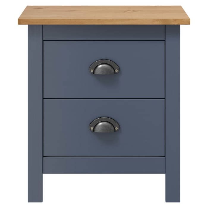 VidaXL Bedside Tables Hill 2 Pcs Grey 46x35x49.5 Cm Pine Wood 288909