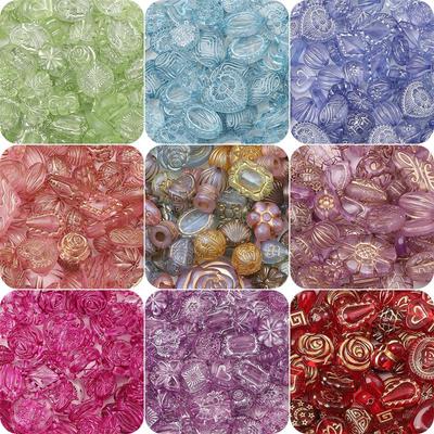 20g Mărgele acrilice Charms Mărgele retro transparente pentru bricolaj, brățări, colier, bijuterii