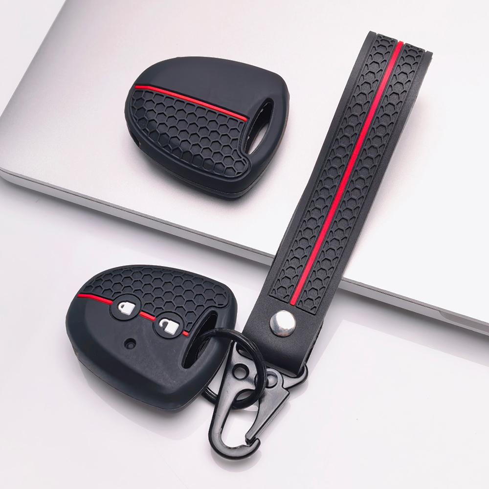 Key Cover for Toyota Hilux Yaris Corolla Rav4 Vigo Vitz Echo Classic with Keychain Anti-Scratch Guard Shockproof Protection Soft Grip Texture