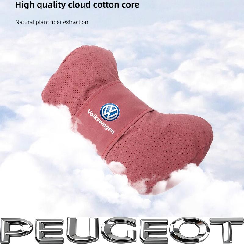 Car Seat Soft Headrest Suede Neck Pillow Waist Cushioning For VW GTI Polo Golf Passat MK678 Tiguan Arteon CC Taigo T-ROC Hub Cap