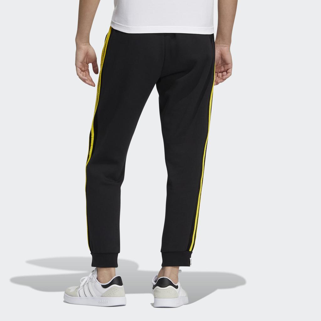 Adidas Neo X Smiley Collab Track Pants With Cuff And Contrast 3-stripes Men Bottoms Black HB7411