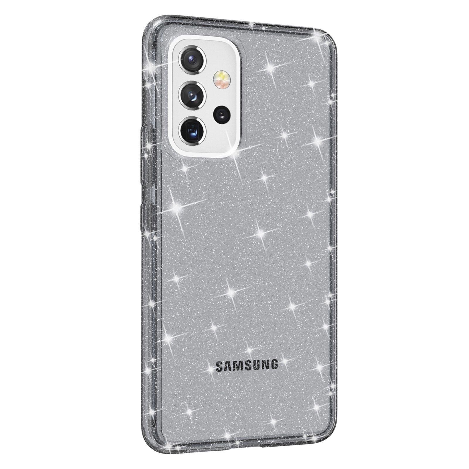 

For Samsung Galaxy A53 5G Stylish Glitter Phone Case PC+TPU Clear Thicken Anti-drop Cover Grey